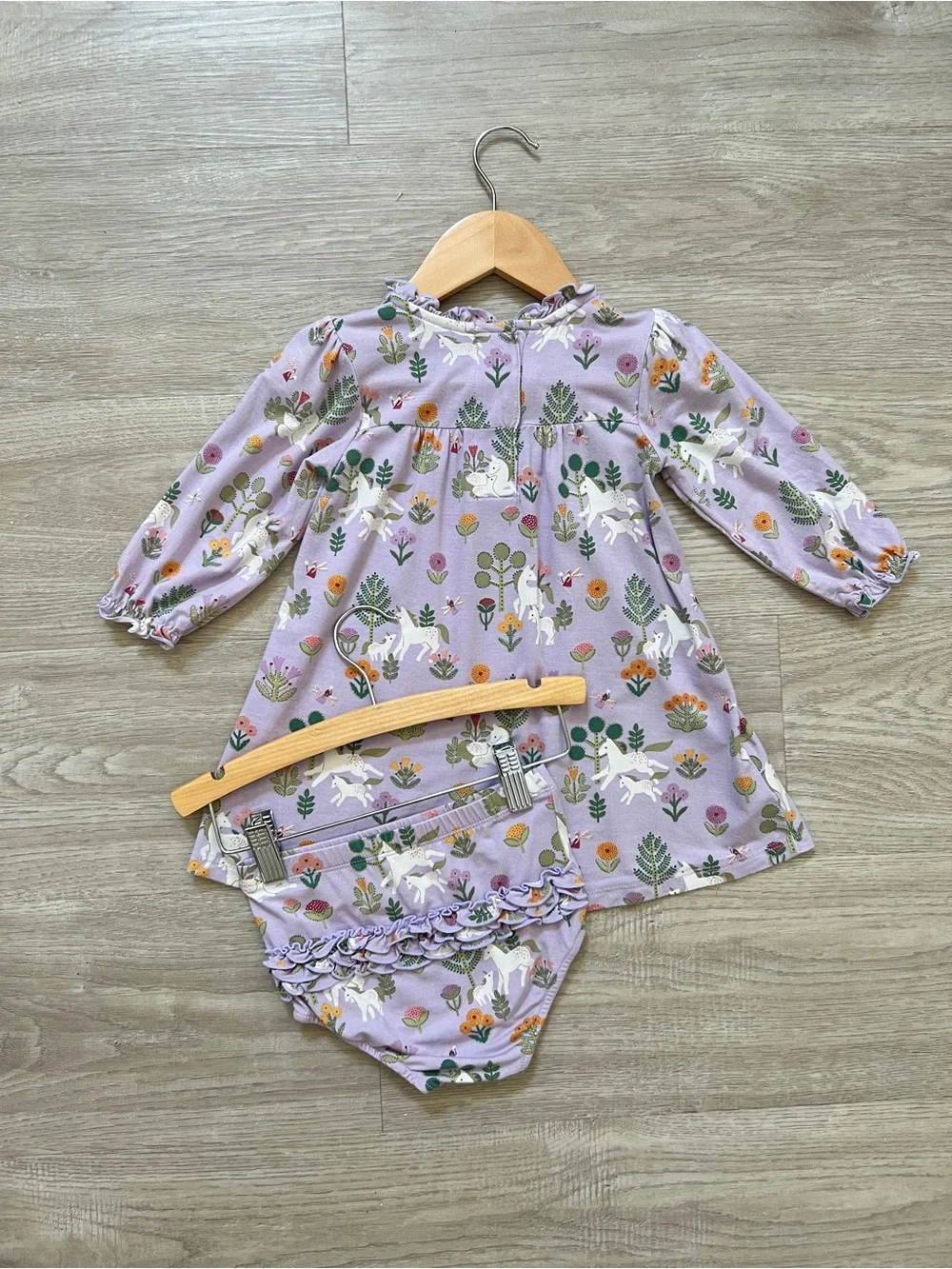 Magnetic Me Folk Magic Ruffled Dress Diaper Cover Set 12-18M Purple Unicorn